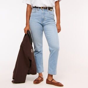 Abercrombie Curve Love High Rise Ankle Straight Jeans